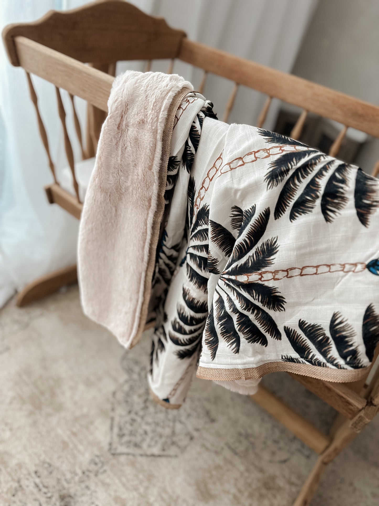 Daintree Fur Lined Cot Blanket