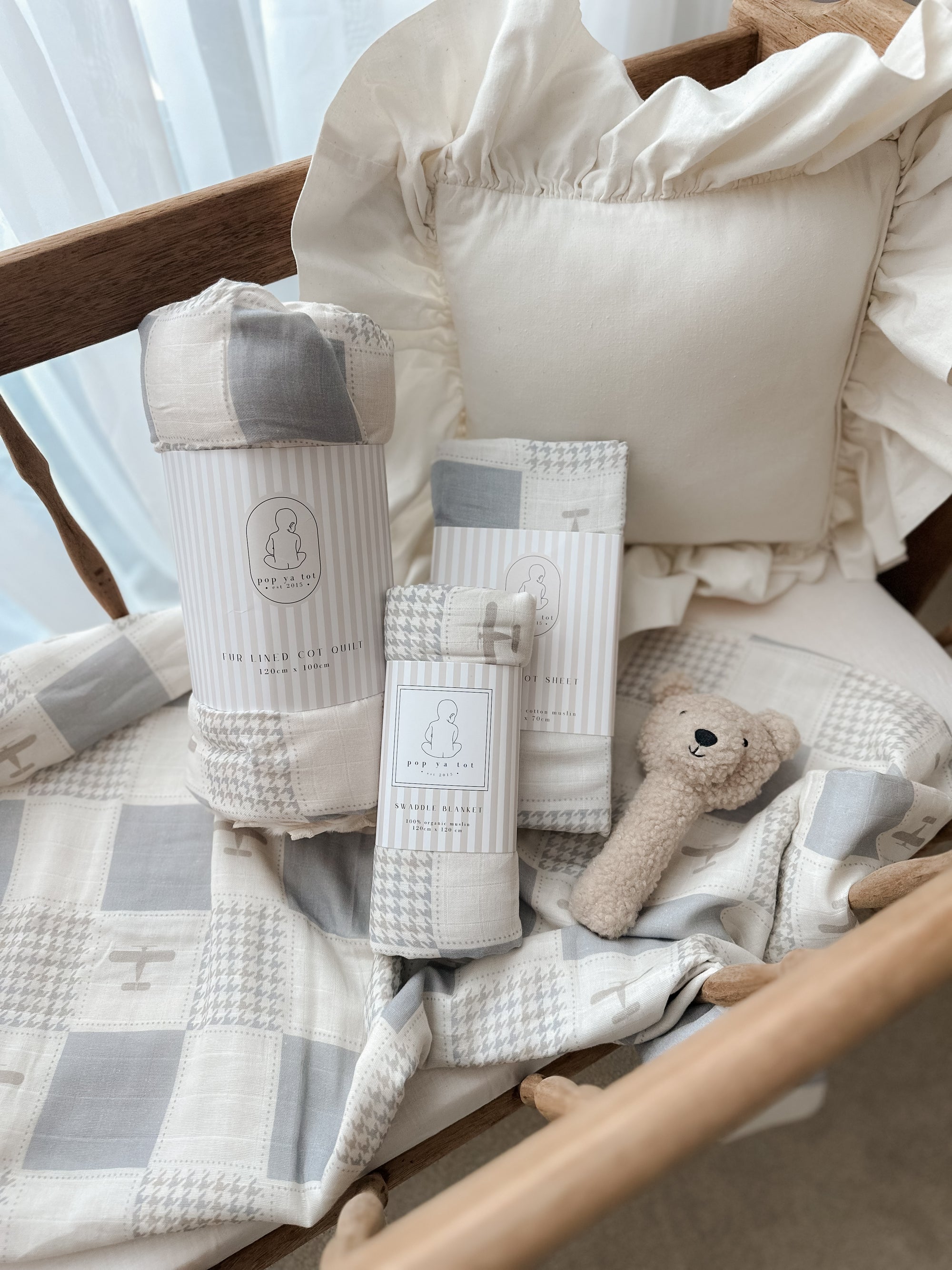 Baby Cot Sheets, Swaddles & Blankets