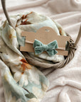 Velvet Bow Headband - Teal