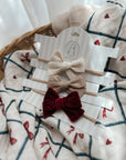 Velvet Bow Headband - Cherry