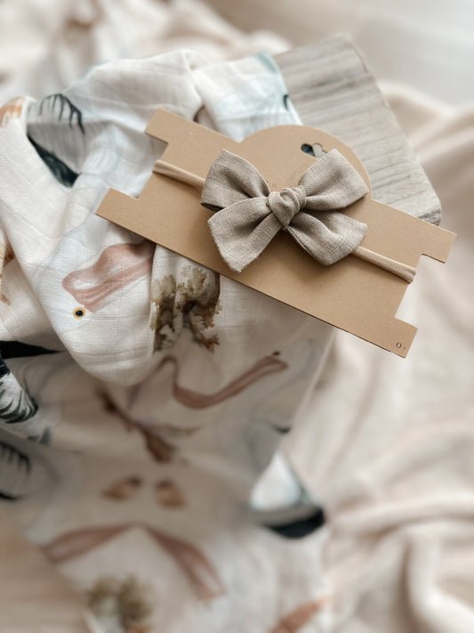 Baby Bow Headband - Beige