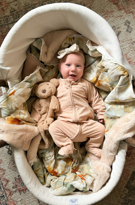 Fringed Everlasting Fur Lined Cot Blanket