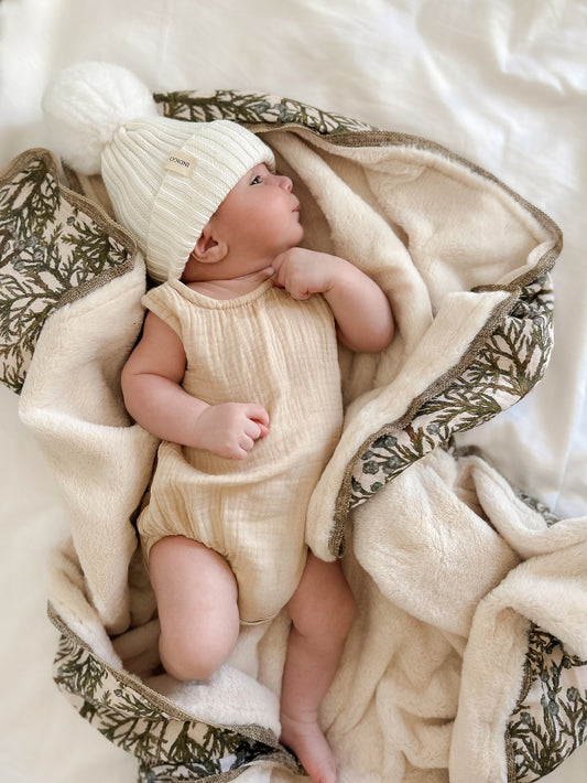 Juniper Fur Lined Cot Blanket