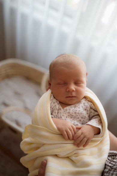 Yellow Stripe Baby Blanket